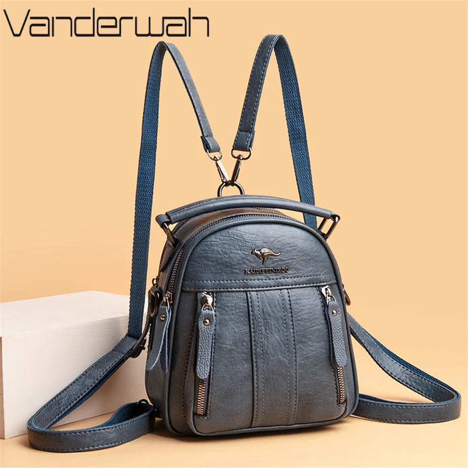 Mini Backpack Purse - 4 In 1 Leather Backpacks Multifunction