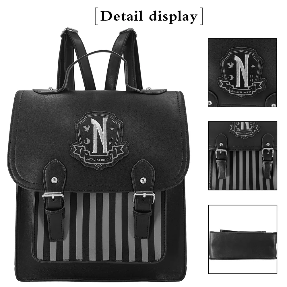 Movie Wednesday Black PU Leath - Leather Backpack Vintage recension och pris