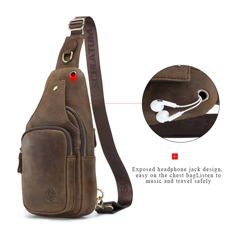 SCHLATUM 100%Genuine Leather C - Leather Backpack Vintage recension och pris