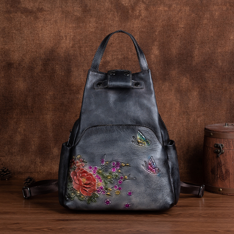 Johnature Genuine Leather Embo - Leather Backpack Vintage recension och pris