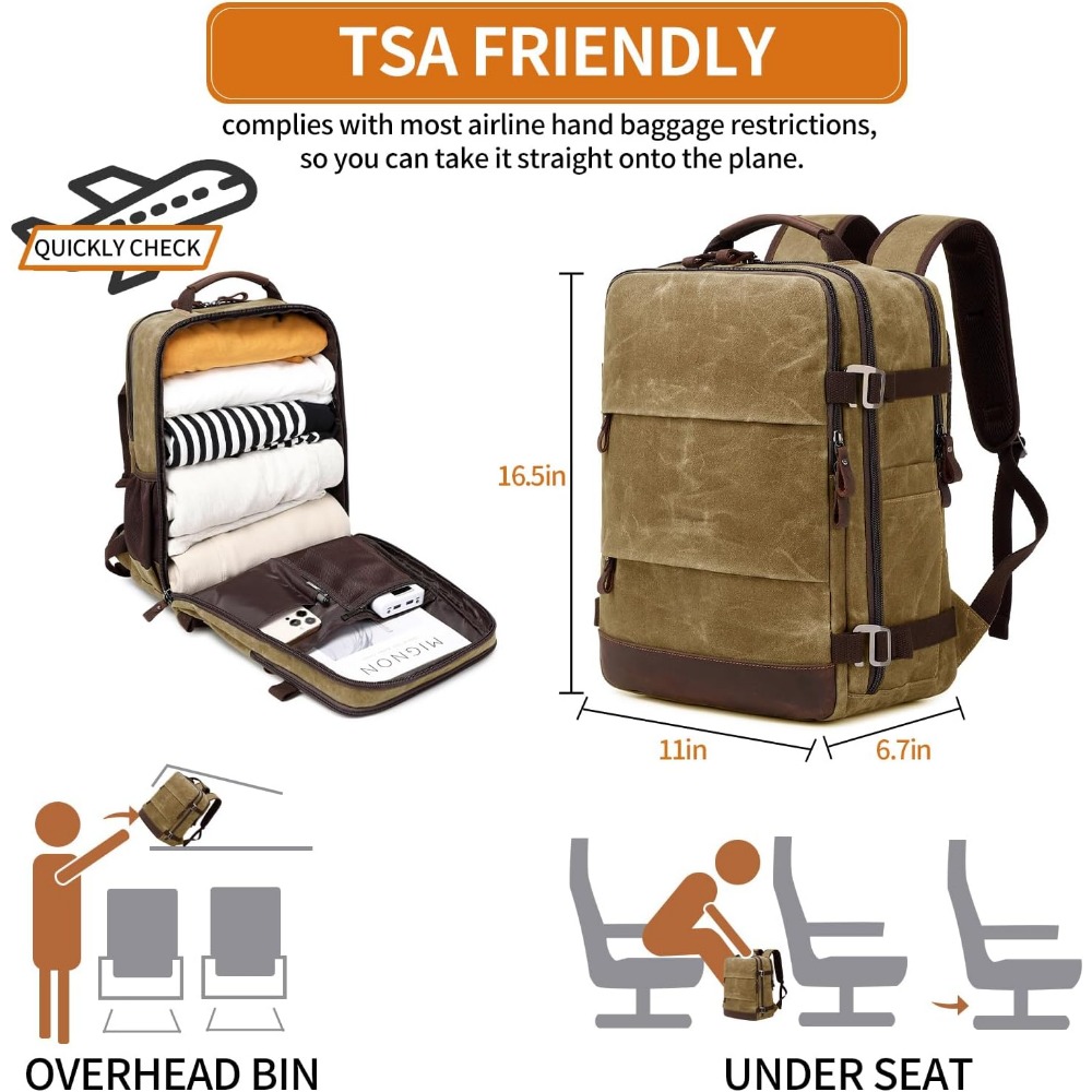 Travel Backpack for Men - Carr - Canvas Backpack Casual recension och pris