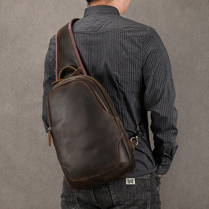 Large Size Causal Chest Bag Ge - Leather Backpack Vintage recension och pris