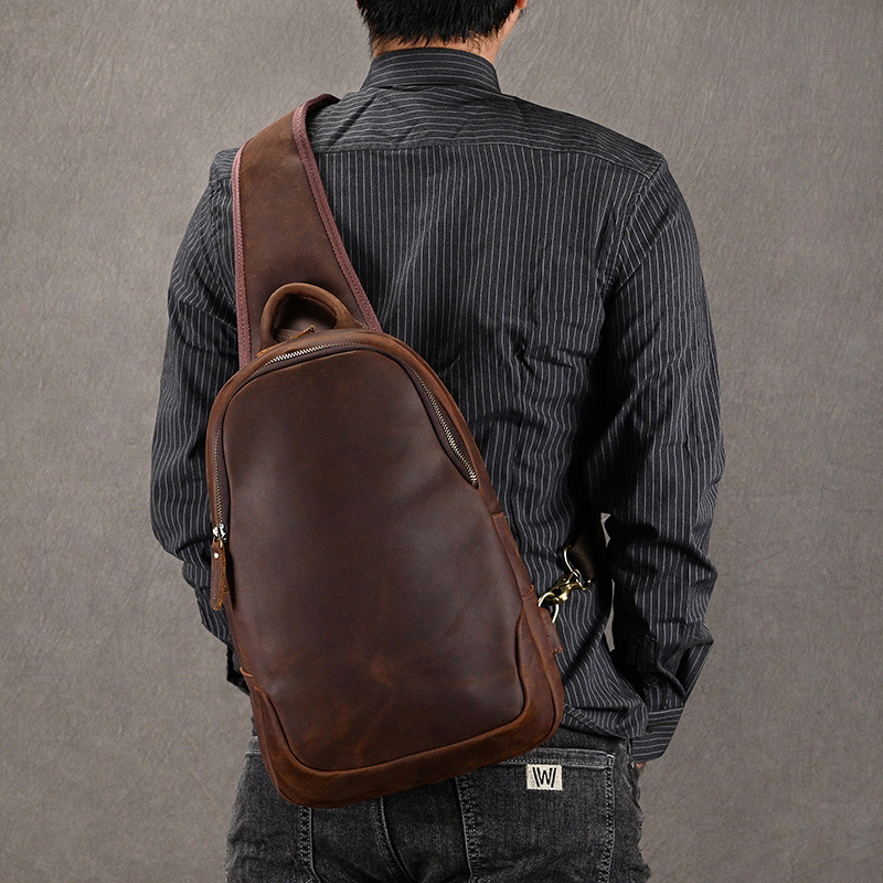 Large Size Causal Chest Bag Ge - Leather Backpack Vintage recension och pris