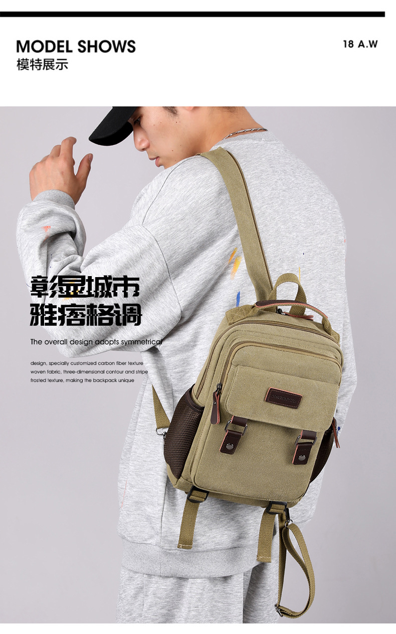 New Canvas Chest Bag Men Large - Canvas Backpack Casual recension och pris