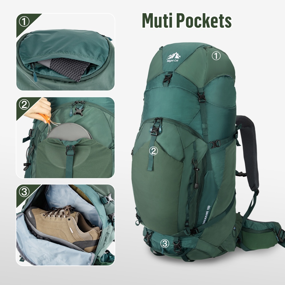 Night Cat Internal-frame Hikin - Rain Cover Backpack recension och pris